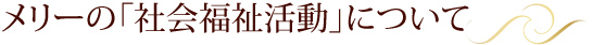メリーの「社会福祉活動」について